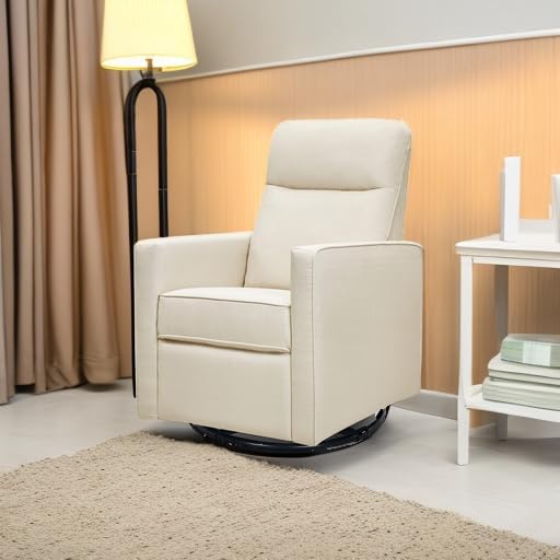 DaVinci Gabby Pillowback Swivel Glider in Natural Oat, Greenguard Gold & CertiPUR-US Certified