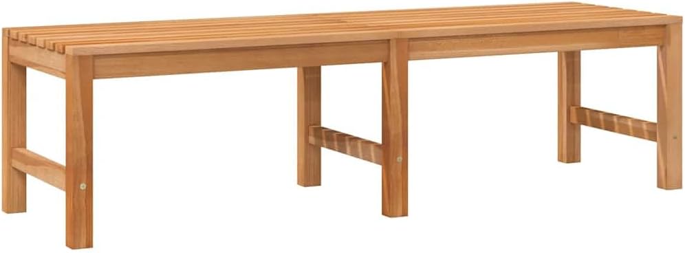 Solid Teak Wood Garden Bench 59.1 Inch, 3-Seater Patio Bench for Outdoor Indoor Use, Mid-Century Style Wooden Seat for Porch Backyard Entryway