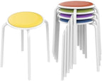 Yaheetech Metal Stack Stool with Plastic Padded Seat for Offices and Homes, Assorted Colors Pack of 5