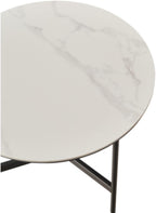 Side/End Table - Small Round Accent Table, Metal Gray Narrow Night Stands with Sharp, Ideal for Any Room-Side Tables Living Room, Bedroom, Tall Plant Stand Balcony, Indoor