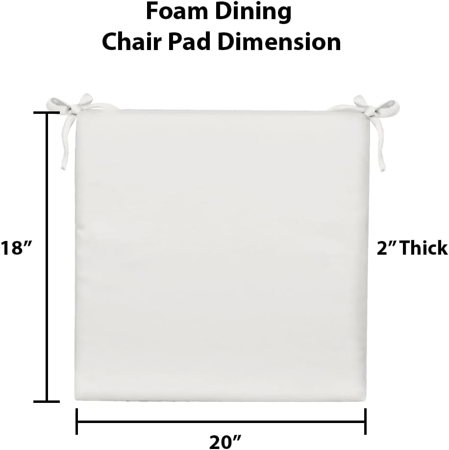 RSH DECOR: Sunbrella Foam Chair Cushions Set of 2 | 20" x 18" x 2" | All-Weather Rectangular Cushions for Patio Furniture | Crafted with Sunbrella Performance Fabric | Dolce Oasis
