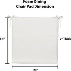 RSH DECOR: Sunbrella Foam Chair Cushions Set of 2 | 20" x 18" x 2" | All-Weather Rectangular Cushions for Patio Furniture | Crafted with Sunbrella Performance Fabric | Dolce Oasis