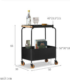 Coffee Table Living Room Small Trolley Wheeled Storage Rack Movable Sofa Side Table Retro Snack Shelf Side Table(White)
