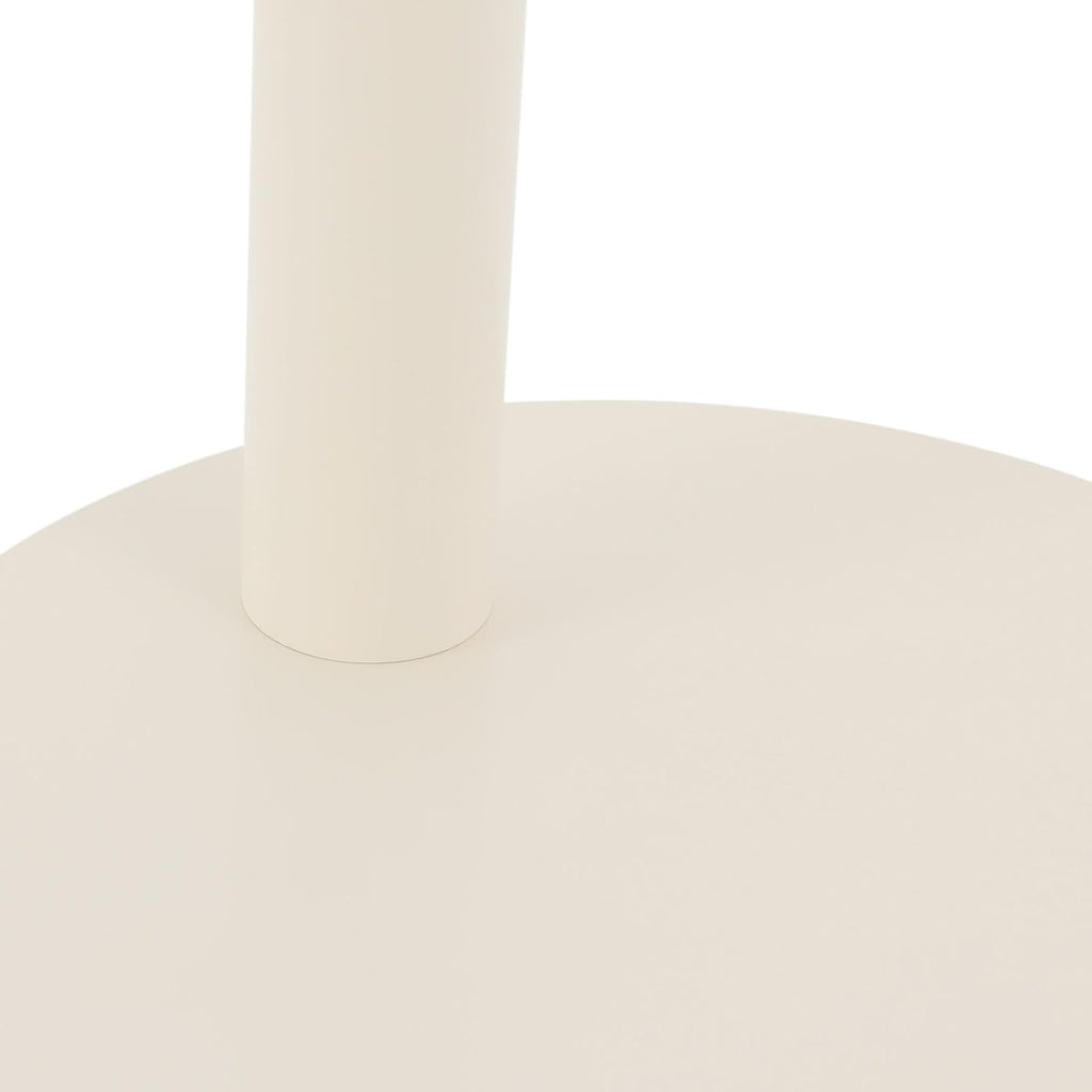 C-Shaped Side Table, Modern Metal End Table for Couch Slim Sofa Side Table Snack End Table TV Trays for Eating On Couch for Dining Room, Living Room, Cafe and Balcony (Cream White)