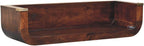 Solid Wood Indira California Walnut Floating Console Table, Open Shelf, Dark Brown