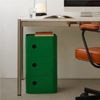 Square ABS Nightstand with Drawers, Modern Style Side Table, Bedside Table with Round Handle, Small Storage Cabinet for Bedroom, Office and Living Room(Green,Small)