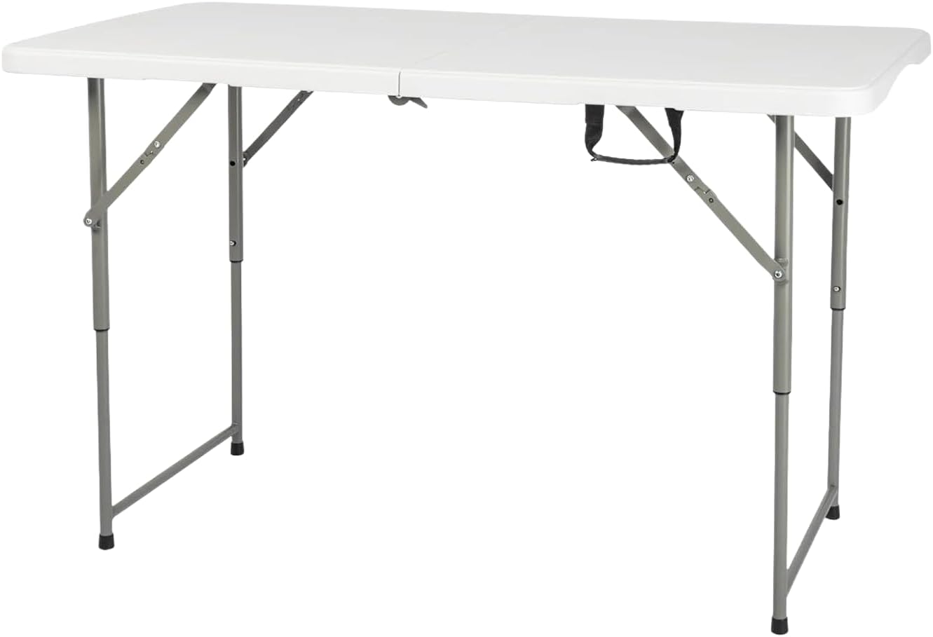 120CZ Folding Table Portable Small Table Semi Practical Table Small Indoor and Outdoor Adjustable Height with Handle Folding Table, Camping and Gathering
