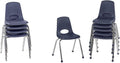 Factory Direct Partners 10384-NV 18" School Stack Chair, Stacking Student Seat & 10367-NV 16" School Stack Chair, Stacking Student Seat