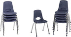 Factory Direct Partners 10384-NV 18" School Stack Chair, Stacking Student Seat & 10367-NV 16" School Stack Chair, Stacking Student Seat