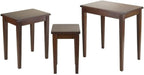 Pemberly Row 3-Piece Solid Wood Nesting Tables, Antique Walnut Finish, Stackable Design, Includes Small, Medium, Large Sizes, Transitional Style for Living Room or Home Office Use