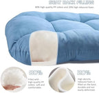 BECHAEO 5PCS Suede Glider Rocker Replacement Cushions with Ottoman Cover Thicken Soft Rocking Chair Cushion Set for Indoor Nursery Glider Rocking Chair, Blue