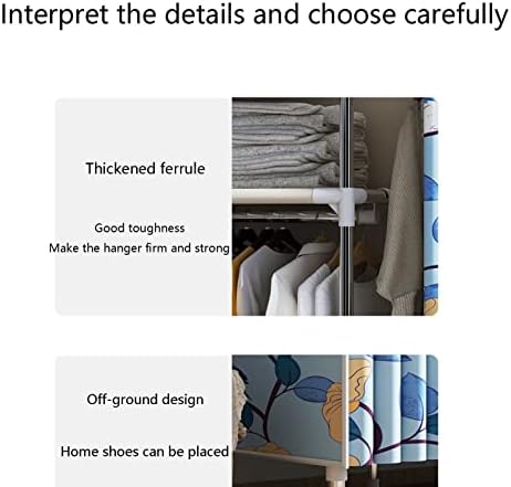 Wardrobe Organiser Wardrobe Storage Quick Install Wardrobe Storage Double The Weight Strong and Sturdy Used for Rental Room Bedroom (Size : 125X45X170cm A)
