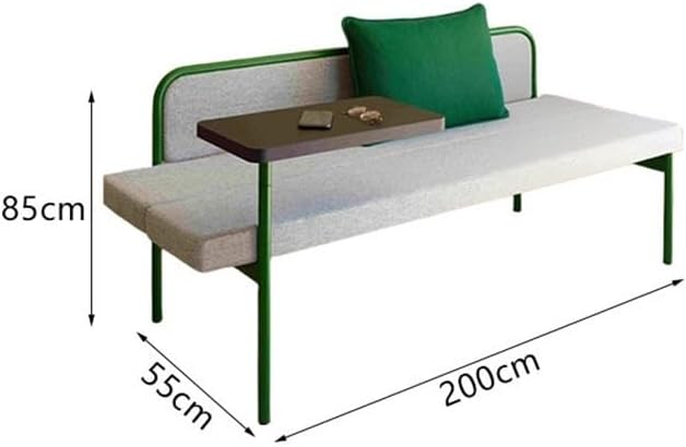 Patio Benches Solid Wood Park Bench Outdoor Sofa, Cast Iron Square Leisure Seat Furniture(200 * 55 * 85cm)