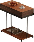 Sofa Side Table Cabinet Art Wood Movable Bedside Storage Rack Furniture Decoration