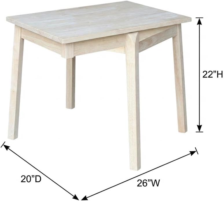 Furnifact Unfinished Child's Table, Wooden Craft, Ideal for playroom or Bedroom, Durable, Simple Design, Easy to Wipe Clean with Soft Cloth
