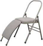 Folding Yoga Stretch Chair, Exercise Chair with Lumbar Back Support, Chair Yoga, Yoga Props, Inversion Chair, Ideal Foldable Yoga Chair for Home Practice(Gray)