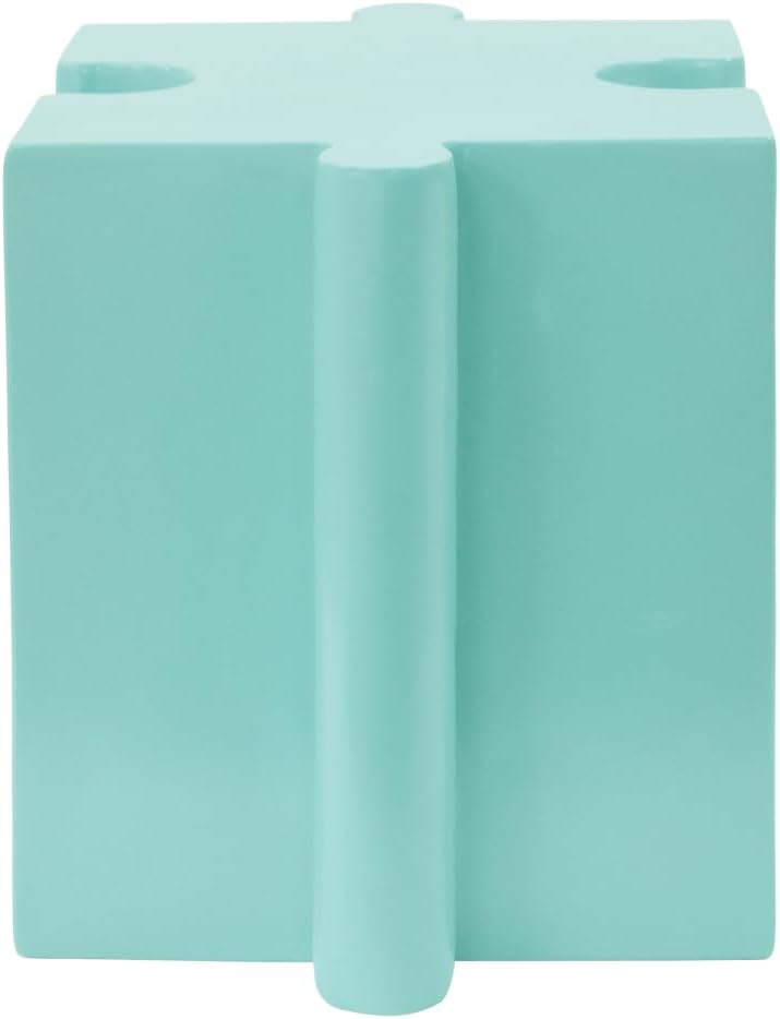 Modular Puzzle-Style Side Table Set with Interlocking Design for Living Room, Bedroom or Office – Sturdy MGO Construction (Light Green -Shape 2)