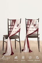 Ling's moment Chair Sashes, Wedding Aisle Decorations, Burgundy Pink Blush | 16pcs Chair Cover Draping Fabric Wrinkle-Free with Tie for Party Ceremony Reception Floral Arrangement Banquet Outdoor Decor