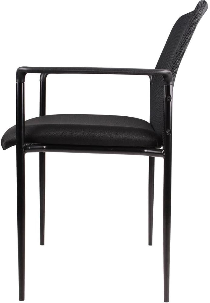 Lorell Reception Side Chair, 23-3/4 by 23-1/2 by 33-Inch, Black