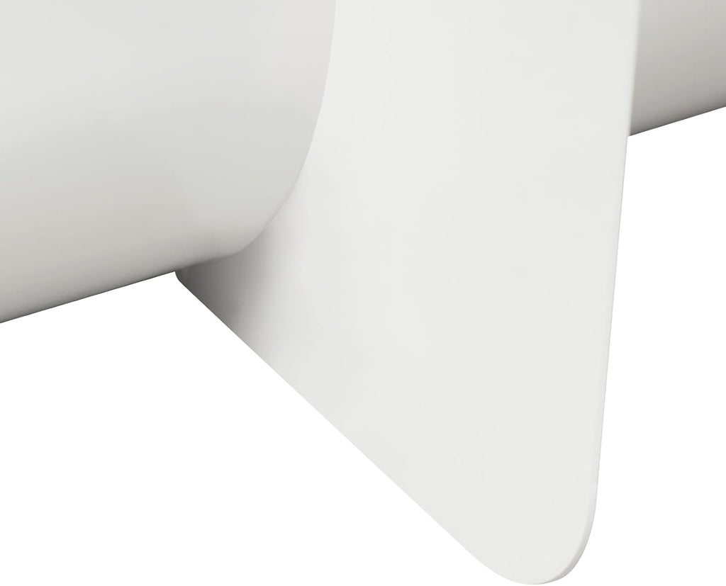 T-Shaped Metal End Table, Modern Side Table Accent Tables for Living Room, Bedroom, Office, No Assembly Required 15.7" W X 11.8" D X 15H (White)