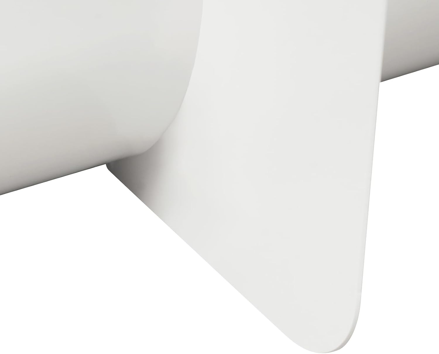 T-Shaped Metal End Table, Modern Side Table Accent Tables for Living Room, Bedroom, Office, No Assembly Required 15.7" W X 11.8" D X 15H (White)