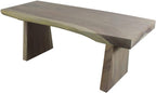 Haussmann Natural Edge Bench 48 in x 17-20 x 18 in H KD Agate Grey