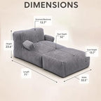 Giant Bean Bag Chair — Plush Faux Fur, Foldable Memory Foam Lounger, Removable Washable Cover for Living Room, Gaming & Lounge (Stripe Grey)