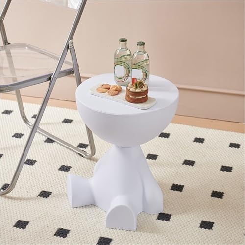 Creative Side Table, Bedside Table with Storage, Round End Table, Balcony Table, Suitable for Bedroom, Living Room, Leisure Room(Red)