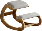 Ergonomic Chair with Wooden Frame, Kneeling Office Chair, Knee Seat with Cushion, Posture Chair Suitable for Living Room, Study and Office
