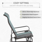 Single Rocking Chair with Gliding Recliner, Upholstered Nursery Rocker for Bedroom Living Room, Comfy Grey Accent Armchair