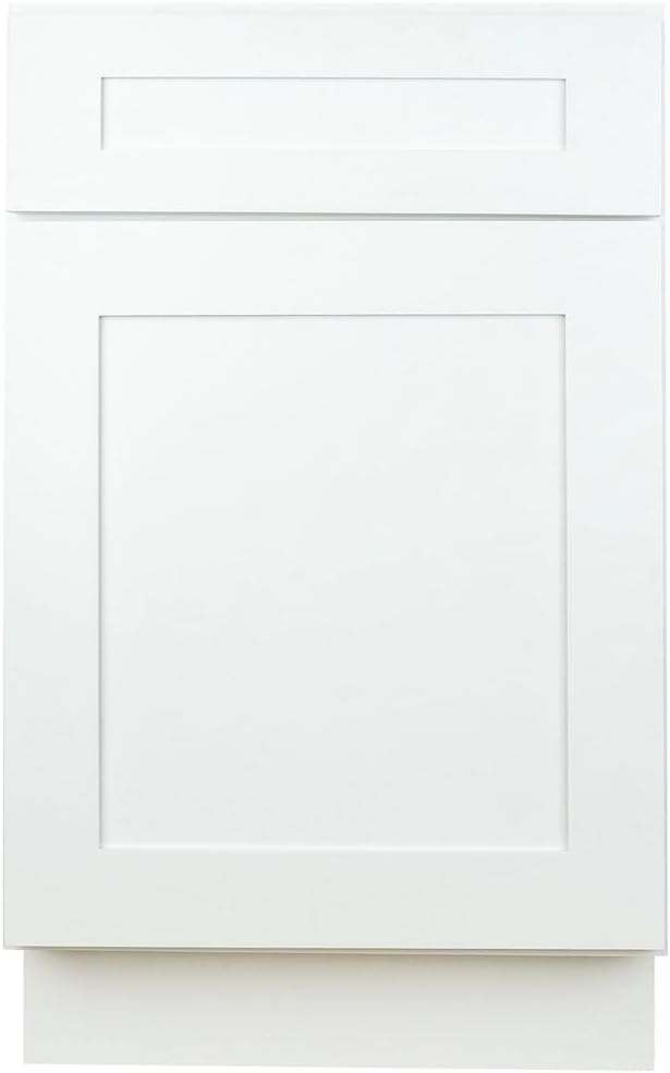 Hollywood Fabiani Design Base Kitchen Cabinet - 21 in. W x 24 in. D x 34.5 in. H, Shaker White, Solid Wood Frame, 1/2-Inch Cabinet-Grade Plywood Box, Soft-Close Door, Ready to Assemble