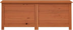 Outdoor Cushion Box Large Storage Bench Solid Fir Wood Garden Deck Organizer 59 Inch Patio Furniture Waterproof Finish Rectangular Trunk