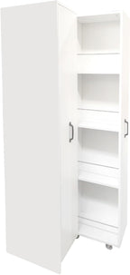 KEIKI Pull-Out Kitchen Pantry Storage Cabinet with Multi-Tier Shelf & Wheels, Spice Rack Next to Fridge, Freestanding Wood Bookcase Hutch Food Pantries Cupboard for Dining Room, Narrow Spaces, Office