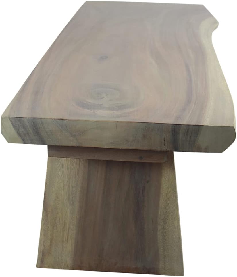 Haussmann Natural Edge Bench 48 in x 17-20 x 18 in H KD Agate Grey