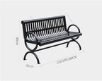 Patio Benches for Outdoors Wrought Iron Park Chair Double Black Metal Outdoor Long Backrest Community Square Welded Seat with Garden Benches for Outdoors