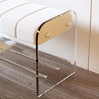 Foot Stool Light Luxury Creative Shoe Changing Stool Transparent Acrylic Bench Bedroom Cloakroom Simple Home Door Wearing Shoe Stool Entryway Bench(A,M 100cm)