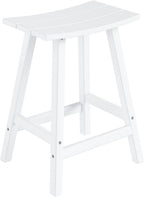 Westin Outdoors Laguna WO Home Furniture Patio Counter Stools Set of 2 PCS Outdoor Adirondack 24" in Saddle Bar Stools for Porch, Backyard, BarBQ, Party, Events (White), White