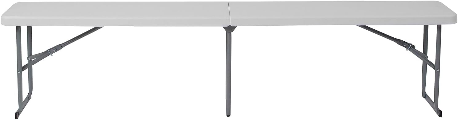 Flash Furniture Talbott 10.25''W x 71''L Bi-Fold Granite White Plastic Bench with Carrying Handle