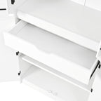72" Tall Kitchen Pantry with Hidden Drawer, 8 Door Shelves & 3 Adjustable Shelves Farmhouse Cabinet, Versatile Cupboard for Kitchen, Dining & Bathroom (White)