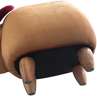 OLizee® Decorative Cow Storage Ottoman Footstool Cute Animal Upholstered Stool for Kids Wooden Accent Footrest, Black White