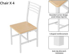 VOWNER 63” Extendable Dining Table Set for 4-6 People, 5-Piece Dining Table Set for 4 People with 4 Chairs, Kitchen Table Set with MDF Board and Metal Frame, for Small Space, Apartment, Nature Wood