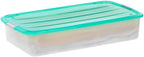 Under Bed Storage Bin Containers with Lid 56 Quart – 32.5"x17.8"x6.5"-Clear Plastic Storage Bins with Latch Lid for Blankets, Shoes, Baby Clothes, Wrapping Paper, Bedding