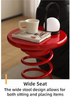 Stool Side Table - Minimalist Accent Ottoman for Small Spaces - Versatile Shoe Bench for Living Room and Entryway