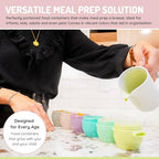 melii Snap & Go Baby Food Storage Containers | 6 Pack 2 oz, Stackable Snack Containers with Airtight Lids, BPA-Free, Reusable Cups for Purees, Meal Prep & On-the-Go