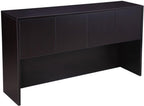 Boss Office Products Holland Executive U-Shape Desk with File Storage Pedestal and Hutch, 66", Mocha