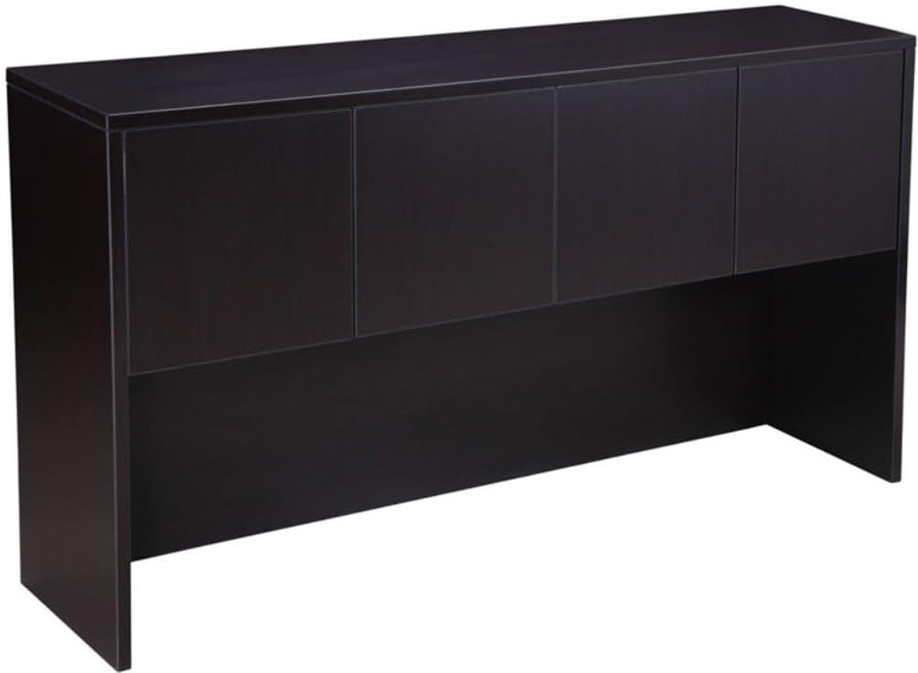 Boss Office Products Holland Executive U-Shape Desk with File Storage Pedestal and Hutch, 66", Mocha