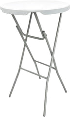 28in Cocktail Table, no Assembly Required, High Top Bistro Round Plastic Folding Table, Foldable Portable Bar Height Tables, Indoor Outdoor for Party Banquet Wedding Picnic Dining Camping, White