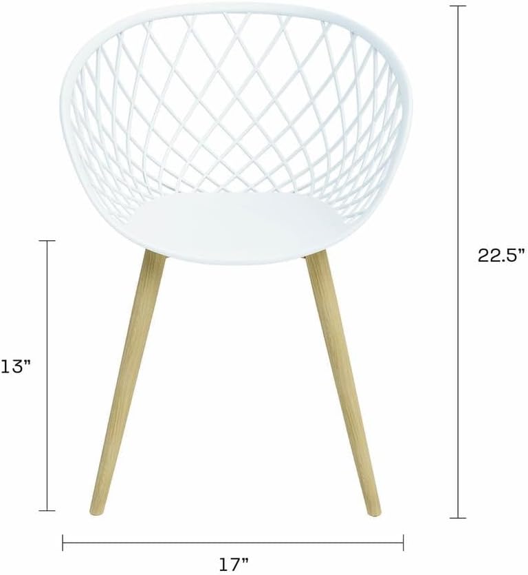 Jamesdar, Kurv Mini Kids Chair Set of 2, Indoor/Outdoor, 50Lbs Capacity, Polypropylene, Steel, White/Natural