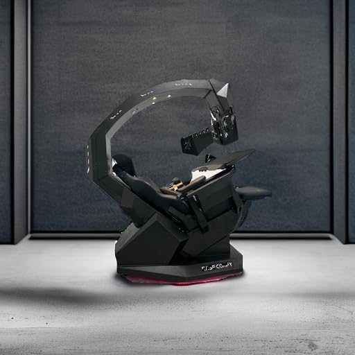 Imperatorworks EASECOMFY T2 Throne Computer Cockpit for 3 Monitors, Zero Gravity Chair Workstation,can Extend for 5 Monitors Support ultrawide 1 * 49" Option with Massage Function