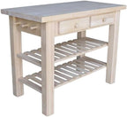 International Concepts Modern Wood Kitchen Island in Natural